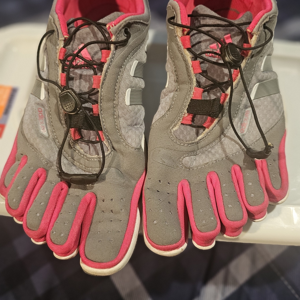 adidas Gray and Pink Toe Athletic Shoes